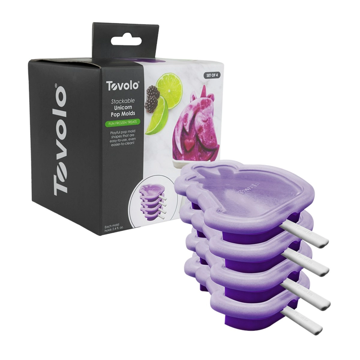 Tovolo Stackable Ice Pop Moulds Set 4   Unicorn