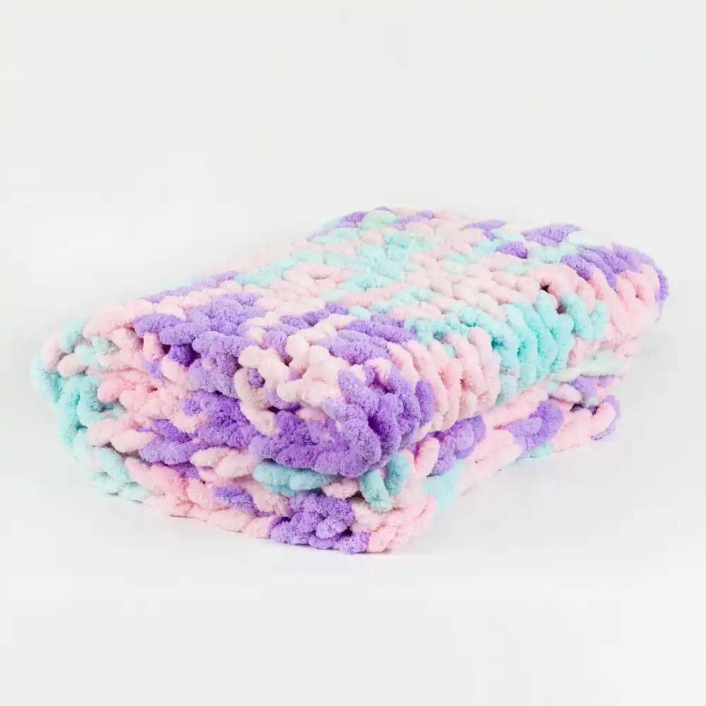 Freya & Sol Rainbow Purple Chunky Knit Blanket