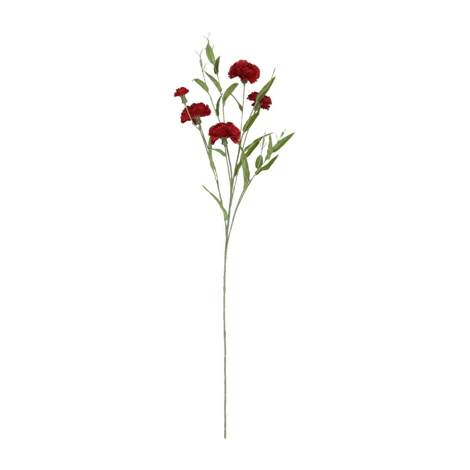 Artificial Red Carnation Flowers Stem 70cm