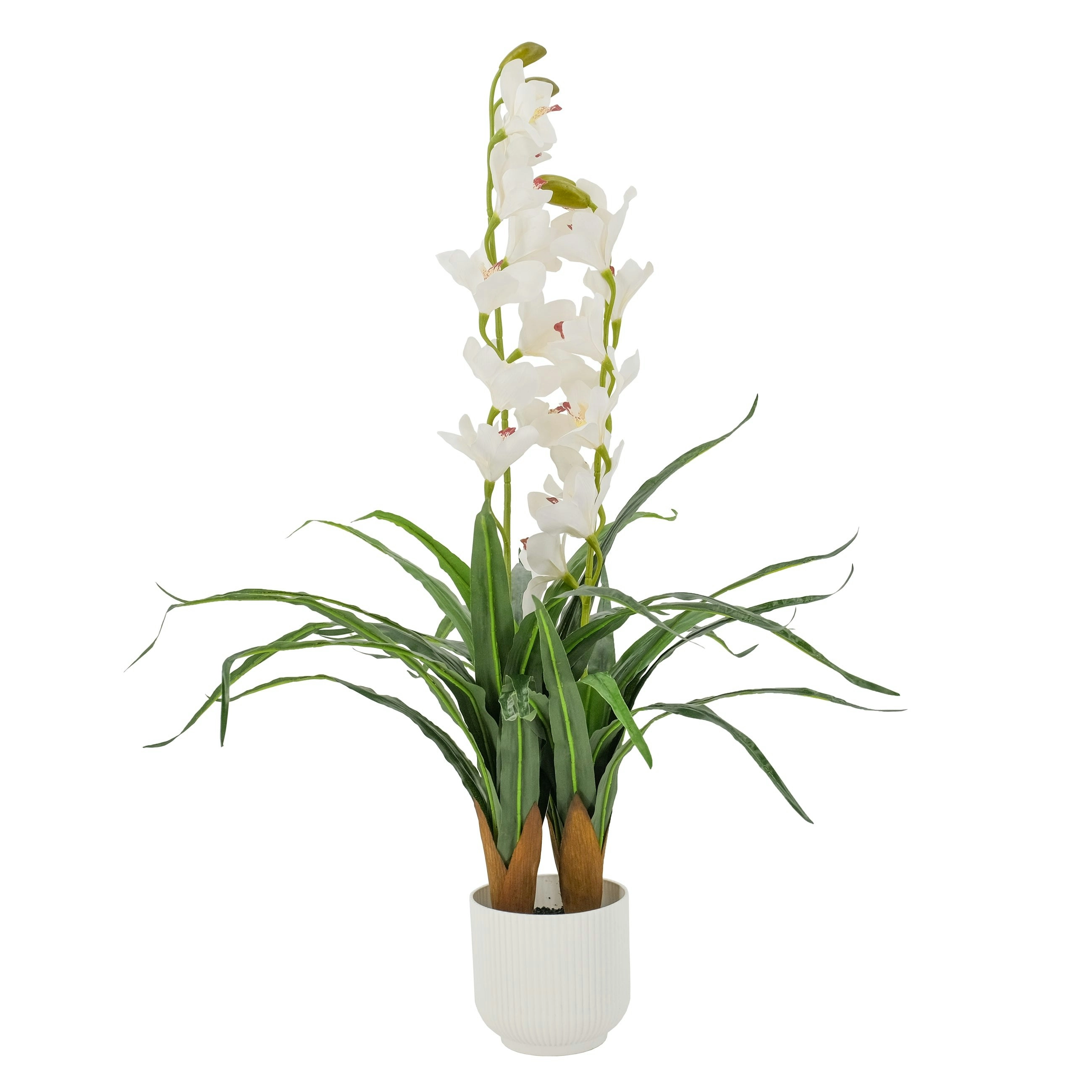 Artificial Dancing White Orchid Flower Plant 90cm