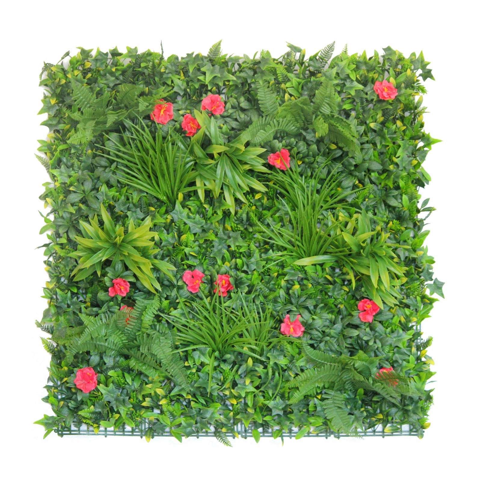 Artificial Red Flower Hedge 100x100cm