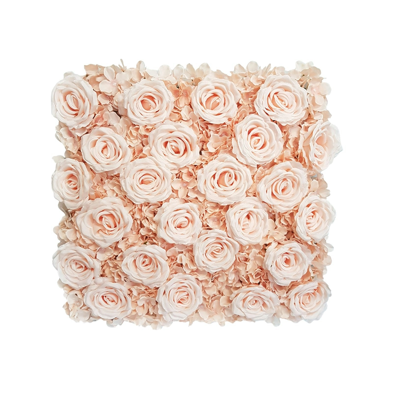 Artificial Peach Colour Flower Wall Panel 50x50cm