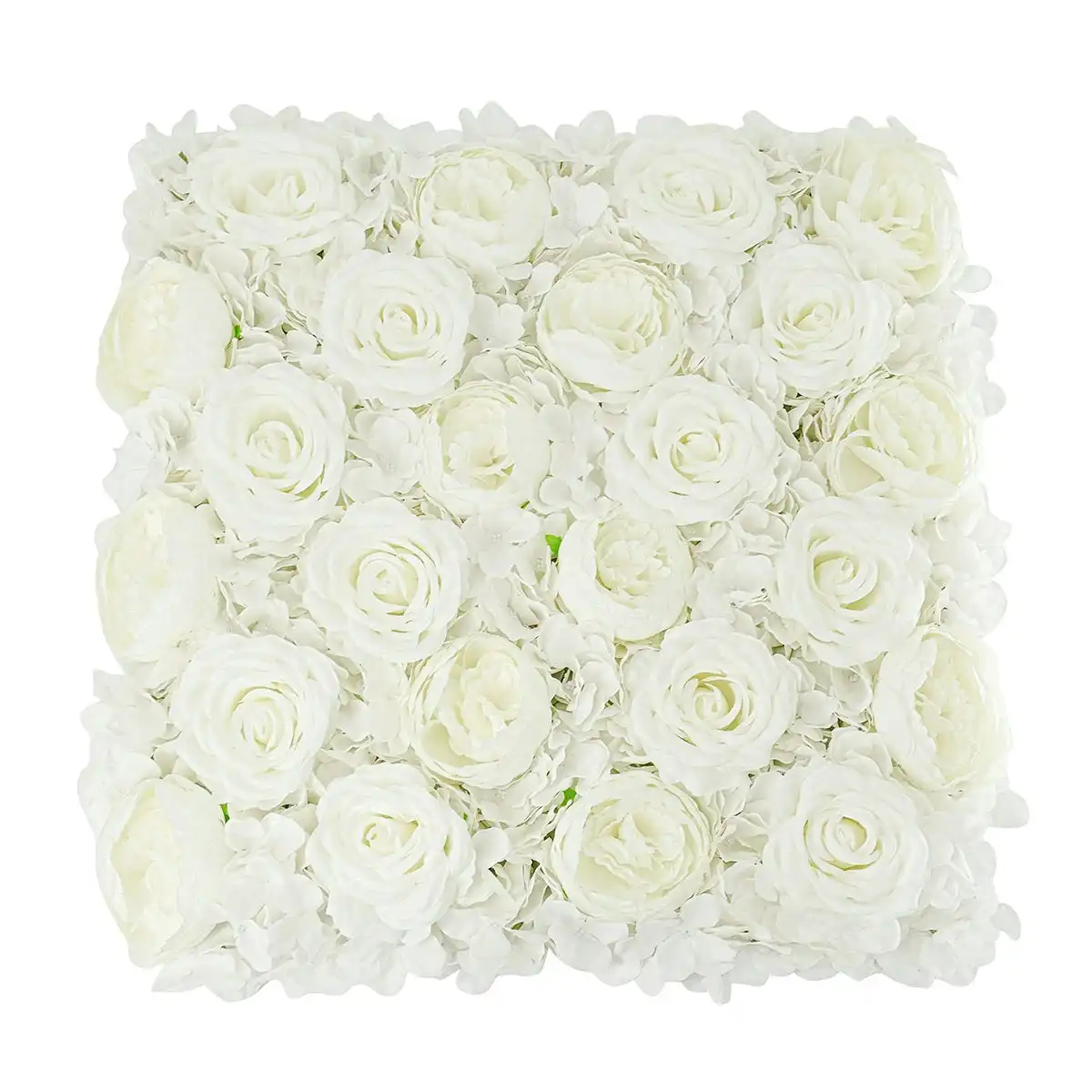 Artificial Ivory Flower Hedge - White 50cm x 50cm