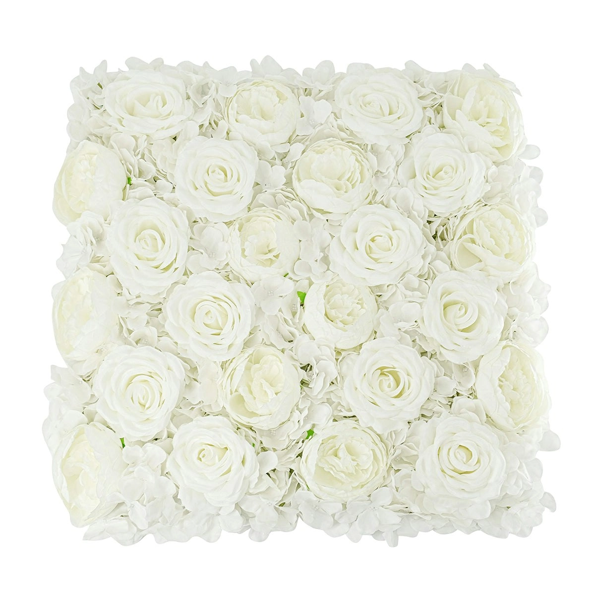 Artificial White Ivory Flower Wall Panel 50x50cm