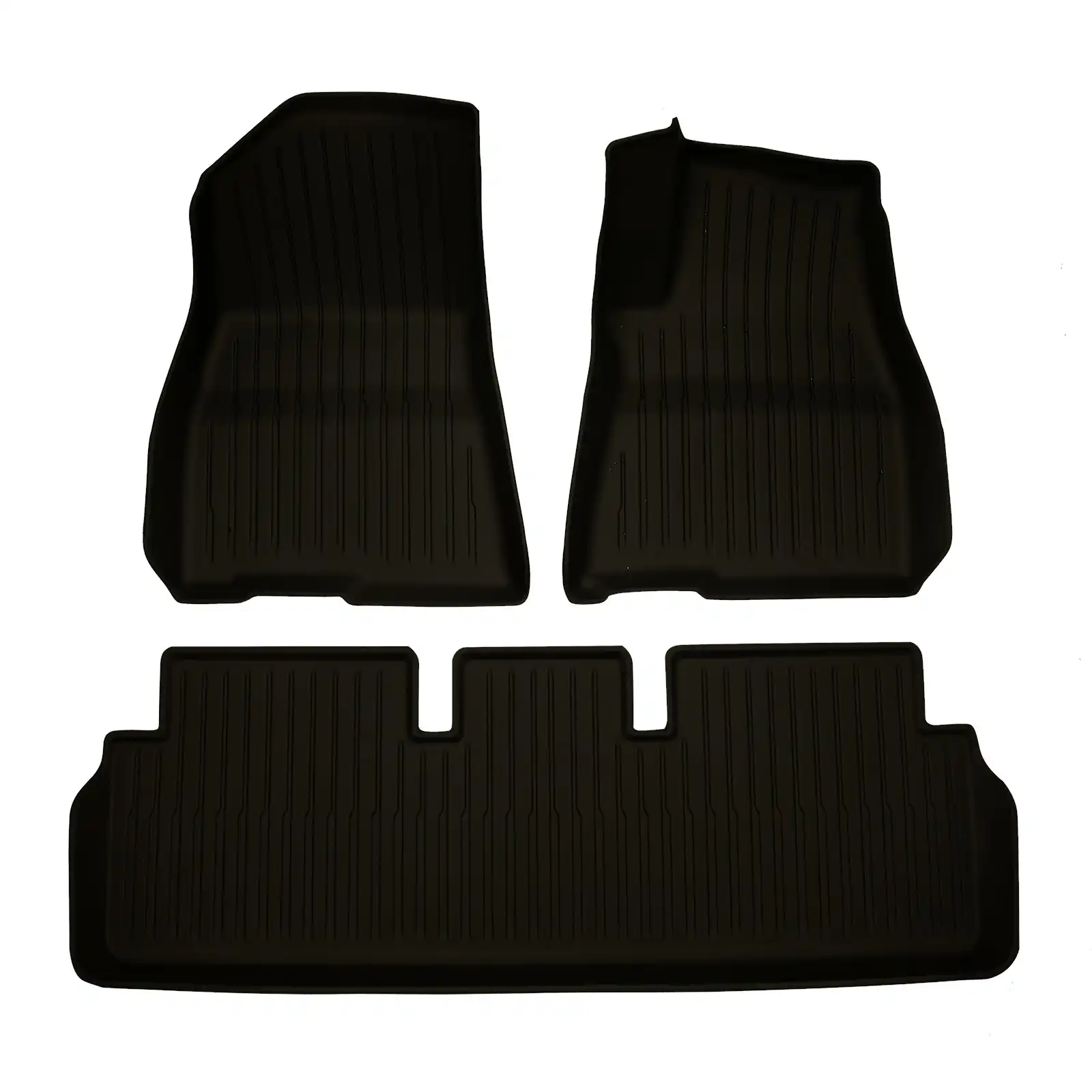 Tesla Model 3 TPE 3D Interior Floor Mat Set - 3PCs Front Rear Accessories