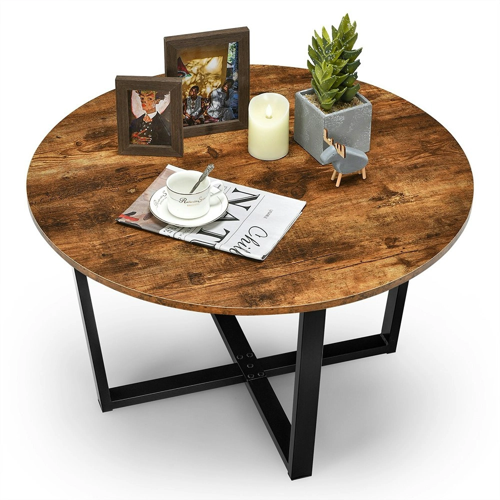 Viviendo Round Coffee Table Industrial style Steel and Wood