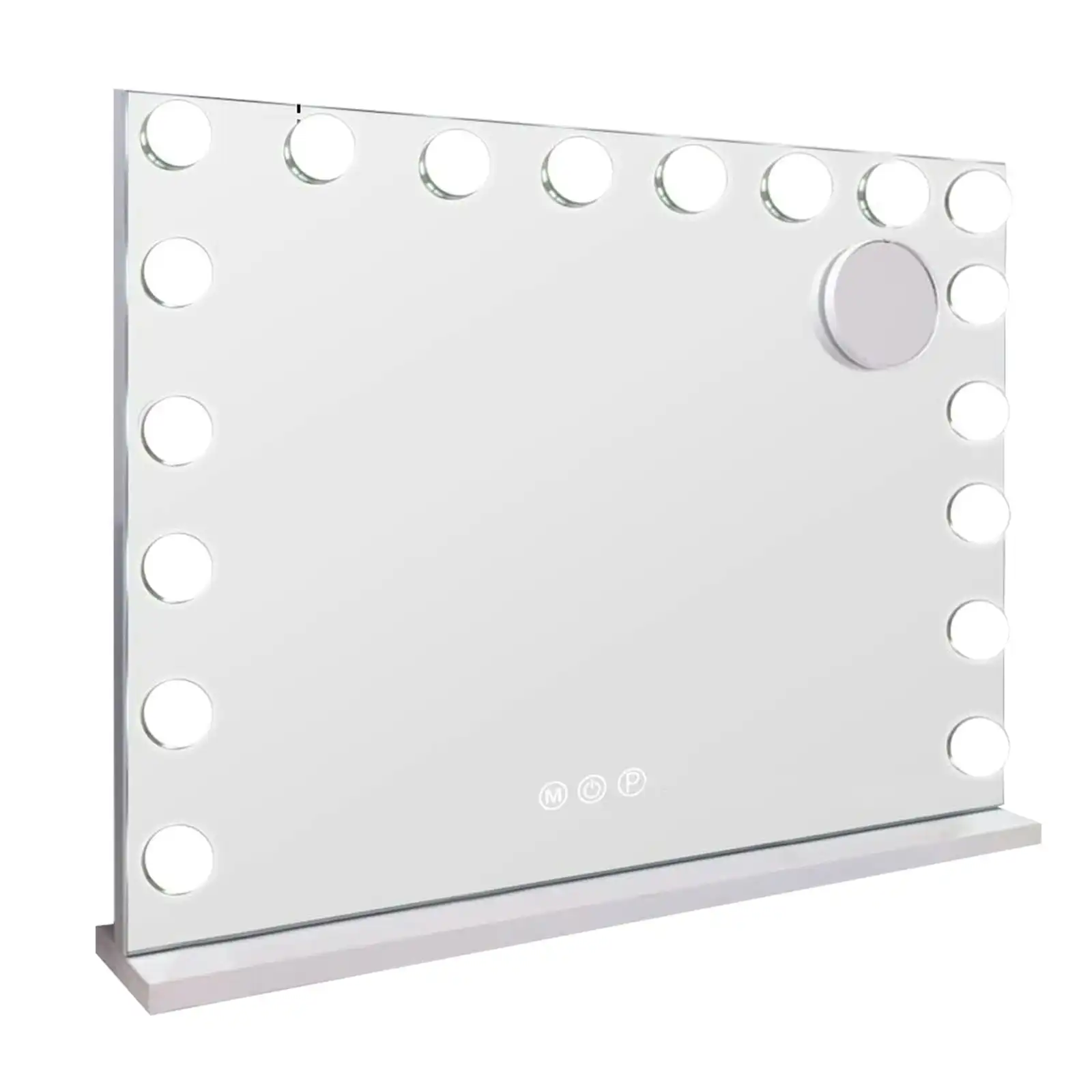 Viviendo Hollywood LED Lighted Makeup Mirror with 18 Dimmable Bulbs, Tabletop or Wall-Mounted, White