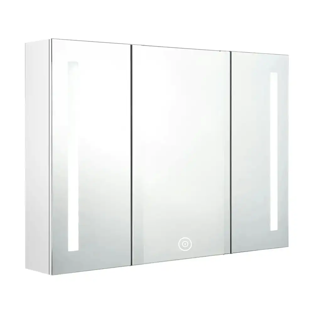 Viviendo LED Bathroom Mirror Cabinet Home Washroom Toilet Wall-Mounted Vanity Shelf Storage - 90 x 72cm 3 Door