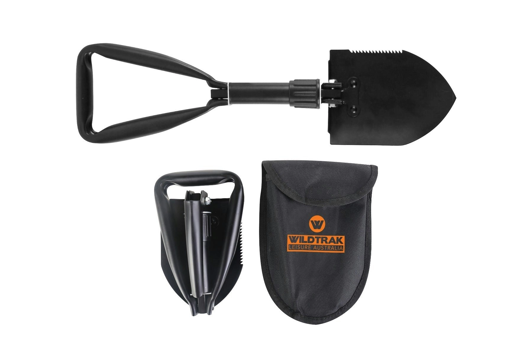 Folding Shovel With Pick Axe And Pouch