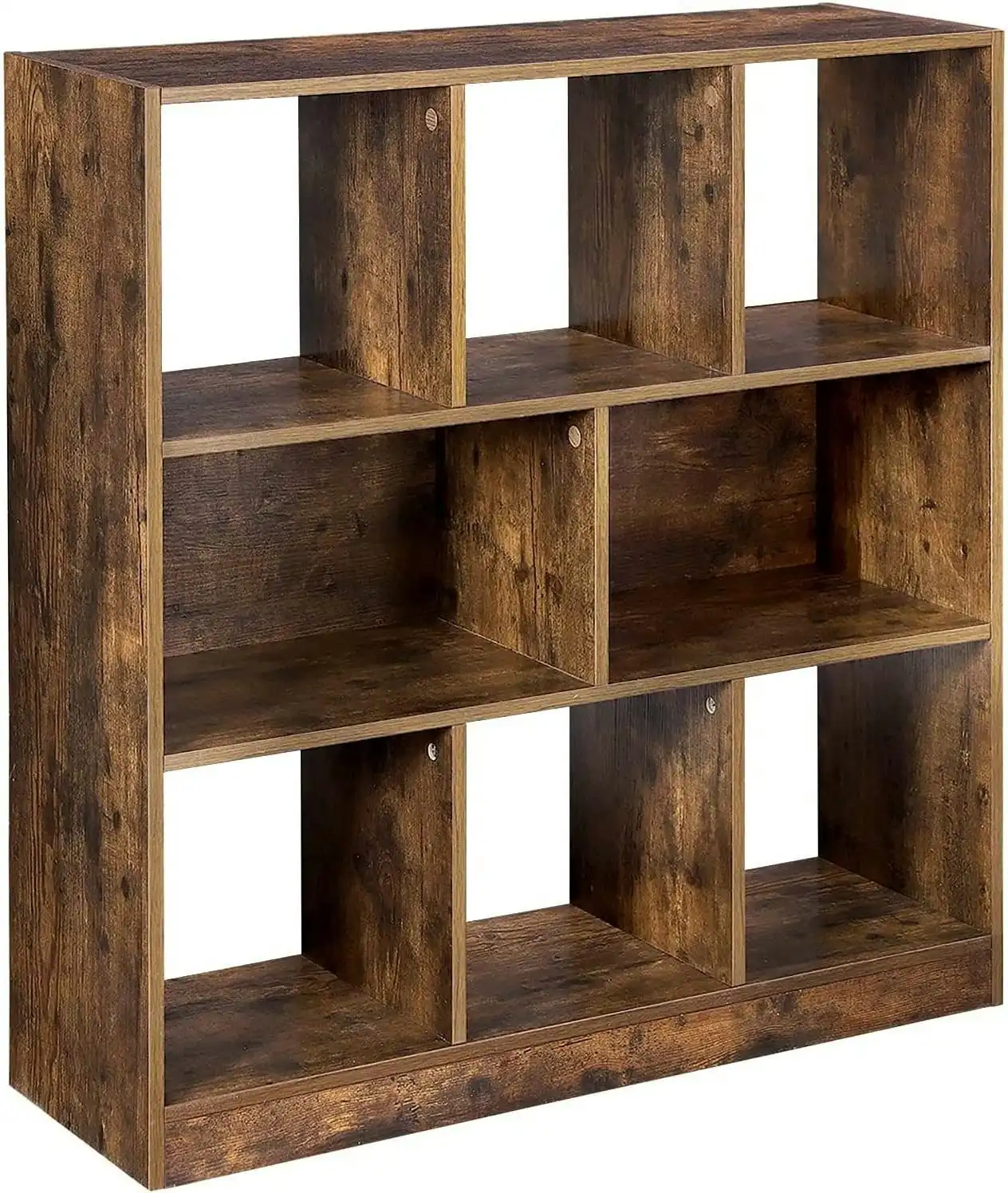 Rustic Brown Freestanding Open Shelf Bookcase