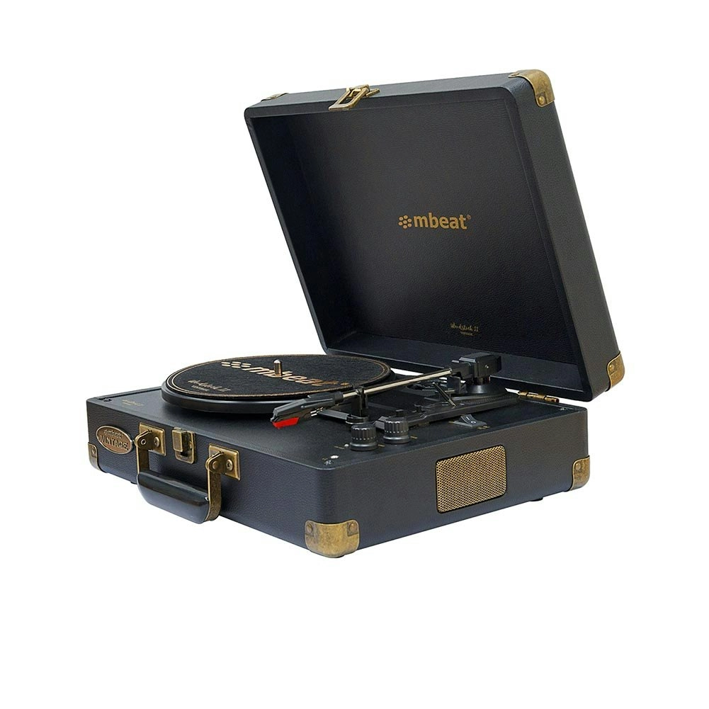 mBeat Woodstock 2 Black Retro Turntable Player