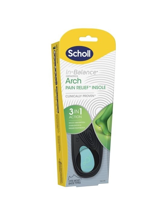 Scholl In-Balance Arch Orthotic Insole Large Size 9 - 11