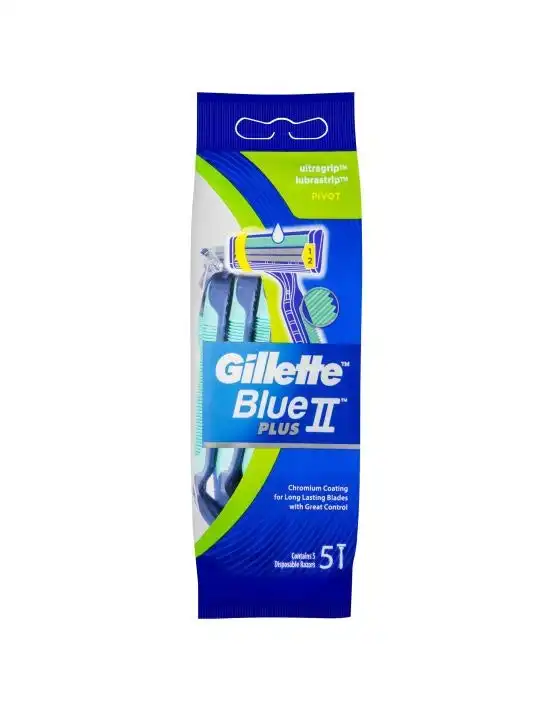 Gillette Blue II UltraGrip Pivot Disposable Shaving Razor 5 Pack