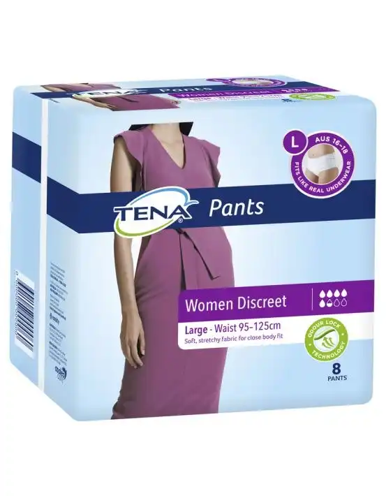 TENA Pants Women Discreet Large 8 Pack