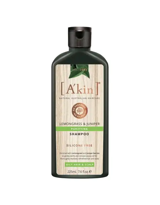 A'kin Purifying Lemongrass & Juniper Shampoo 225mL