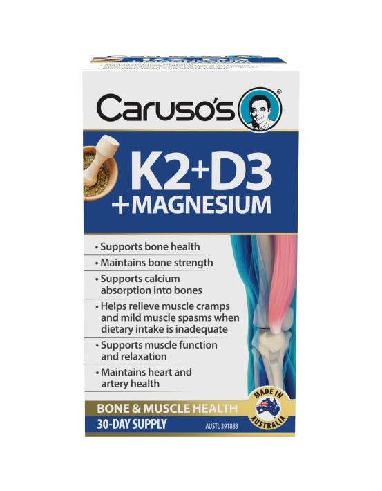 Carusos Vitamin K2 + D3 + Magnesium 30 Tablets