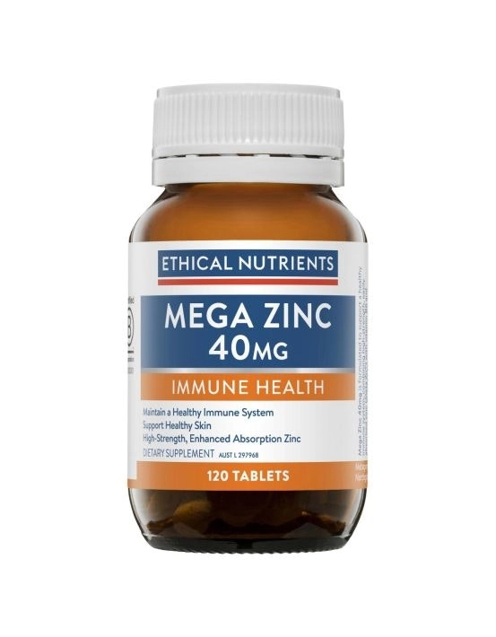 Ethical Nutrients Mega Zinc 40mg 120 Tablets