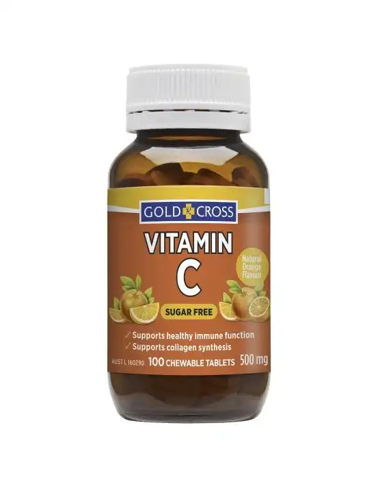 Gold Cross Sugarless Vitamin C 500mg 100 Chewable Tablets