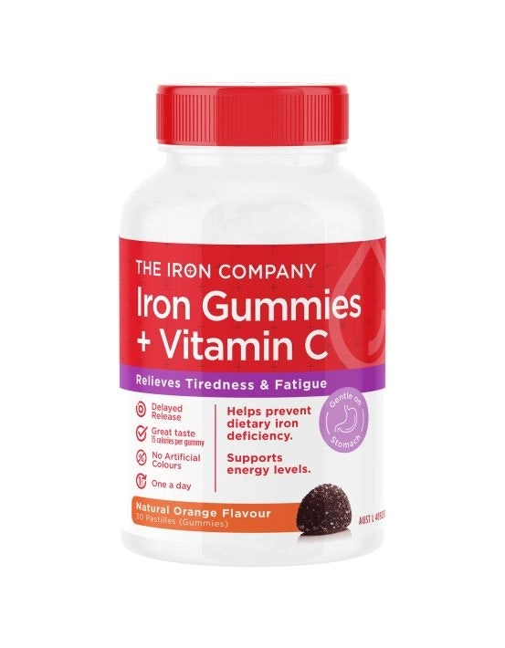 The Iron Company Iron + Vitamin C Gummies Orange 30 Pastilles