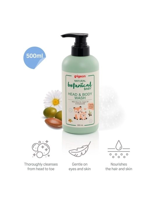 PIGEON Natural Botanical Baby Head & Body Wash 500ml