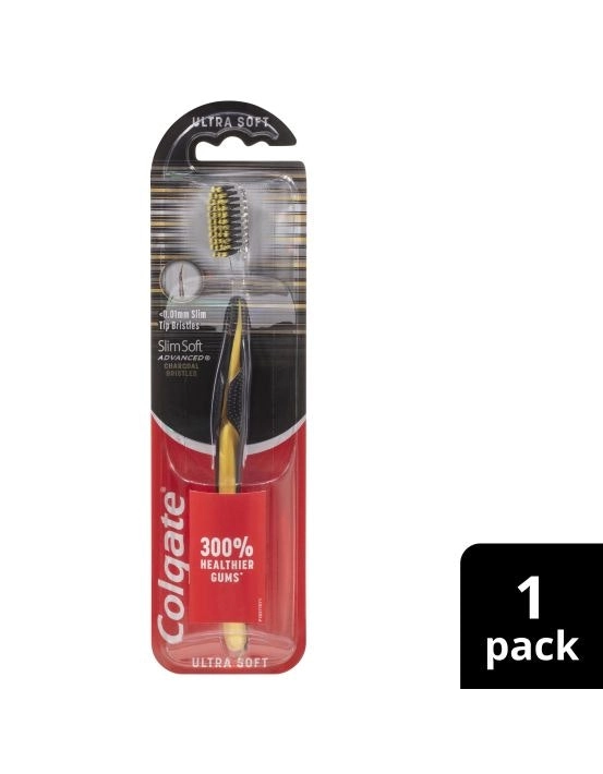 Colgate Slim Soft Advanced Charcoal Toothbrush Ultra Soft