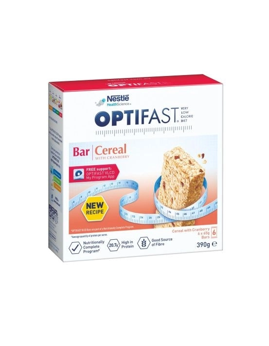 OPTIFAST VLCD Bar Cereal with Cranberry 6 Pack 390g