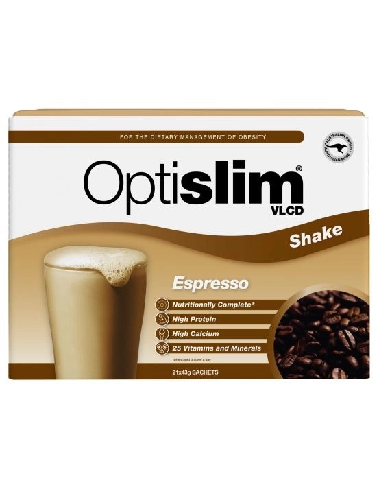 OptiSlim VLCD Meal Replacement Shake Espresso 21x43g Sachets