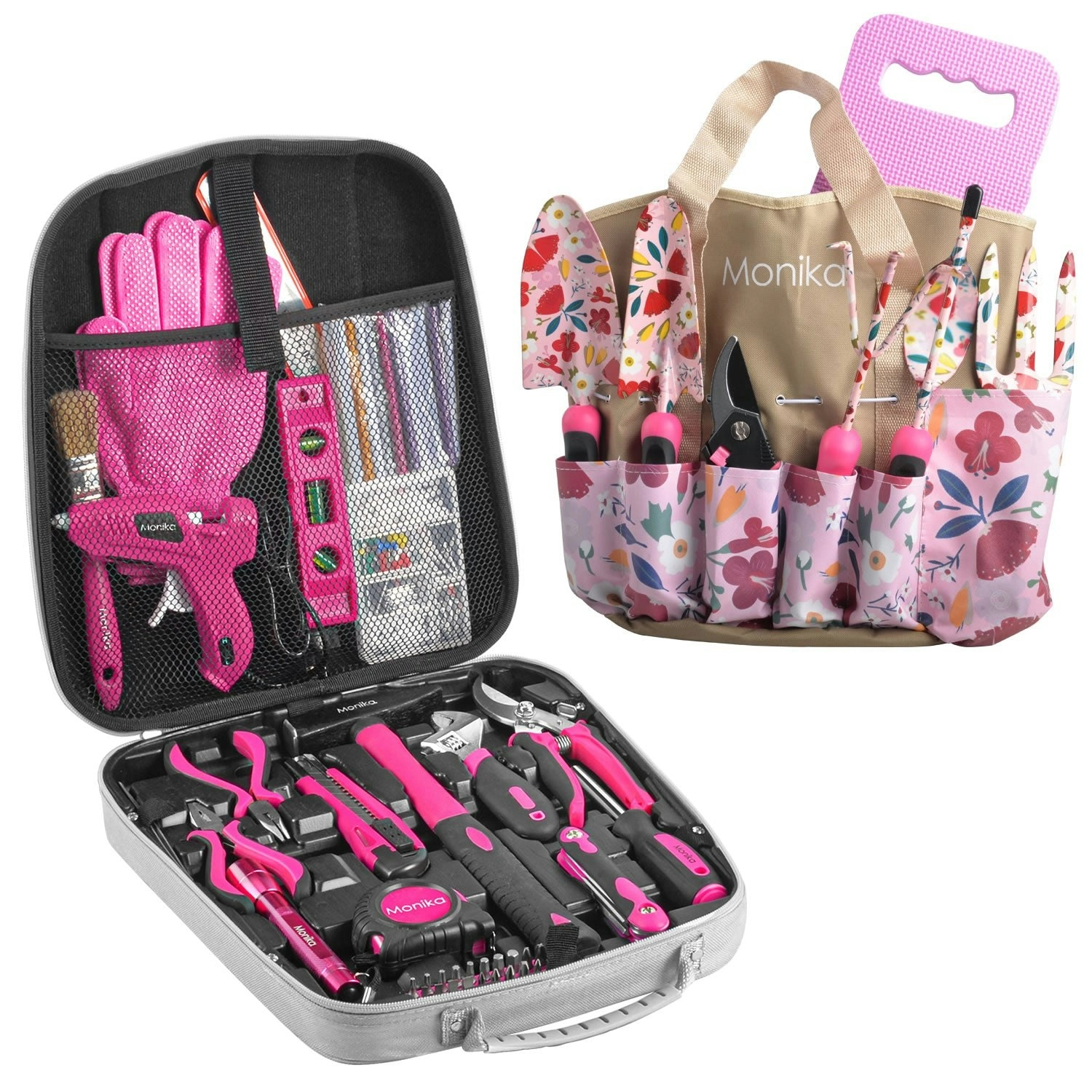 Monika Pink Tool Combo Portable Household Tool Set & Gardening Tool Kit