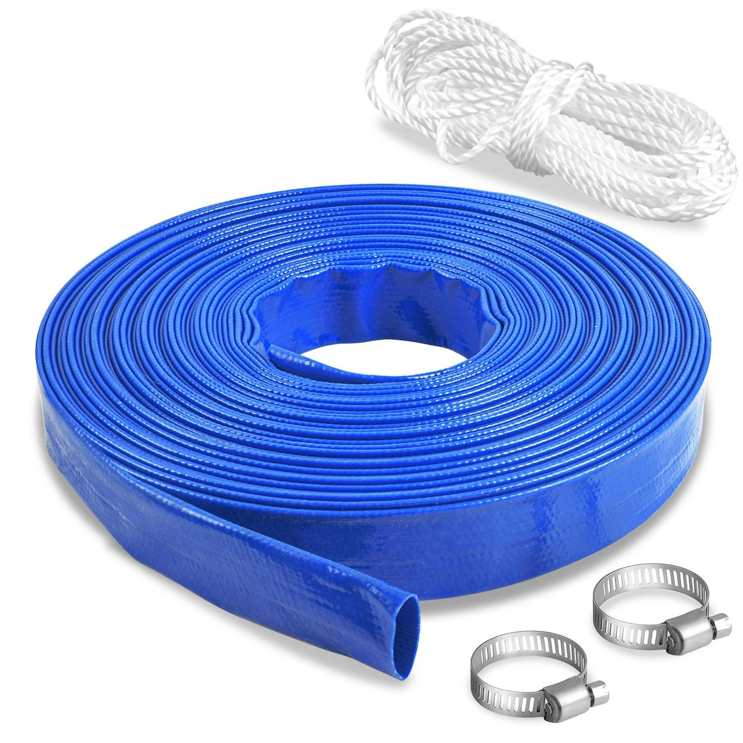 Topex 25mm 1" X 50m Submersible water Pump PVC Layflat Hose Kit