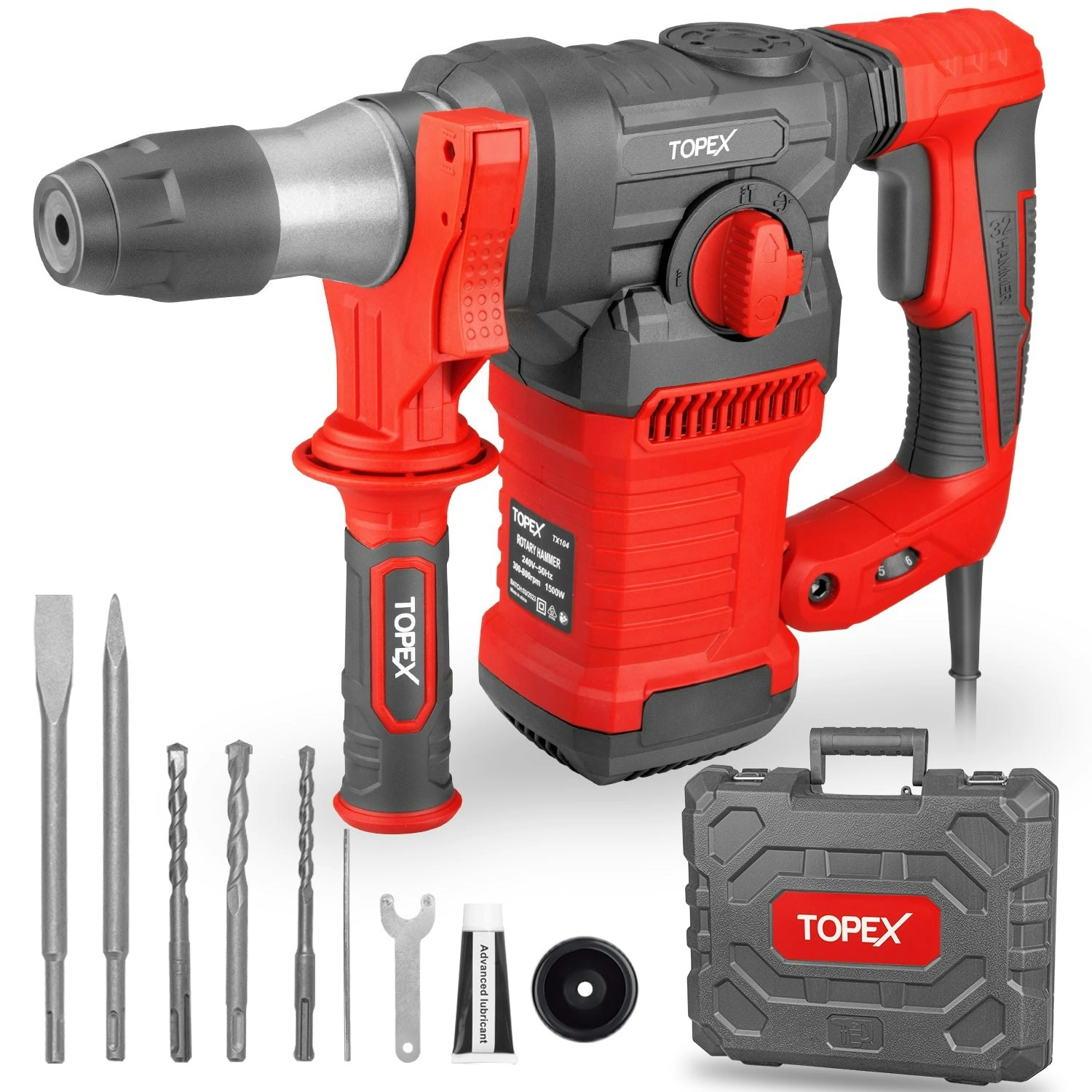 Topex 1500W SDS PLUS Rotary Hammer Drill Havey Duty Impact Hammer