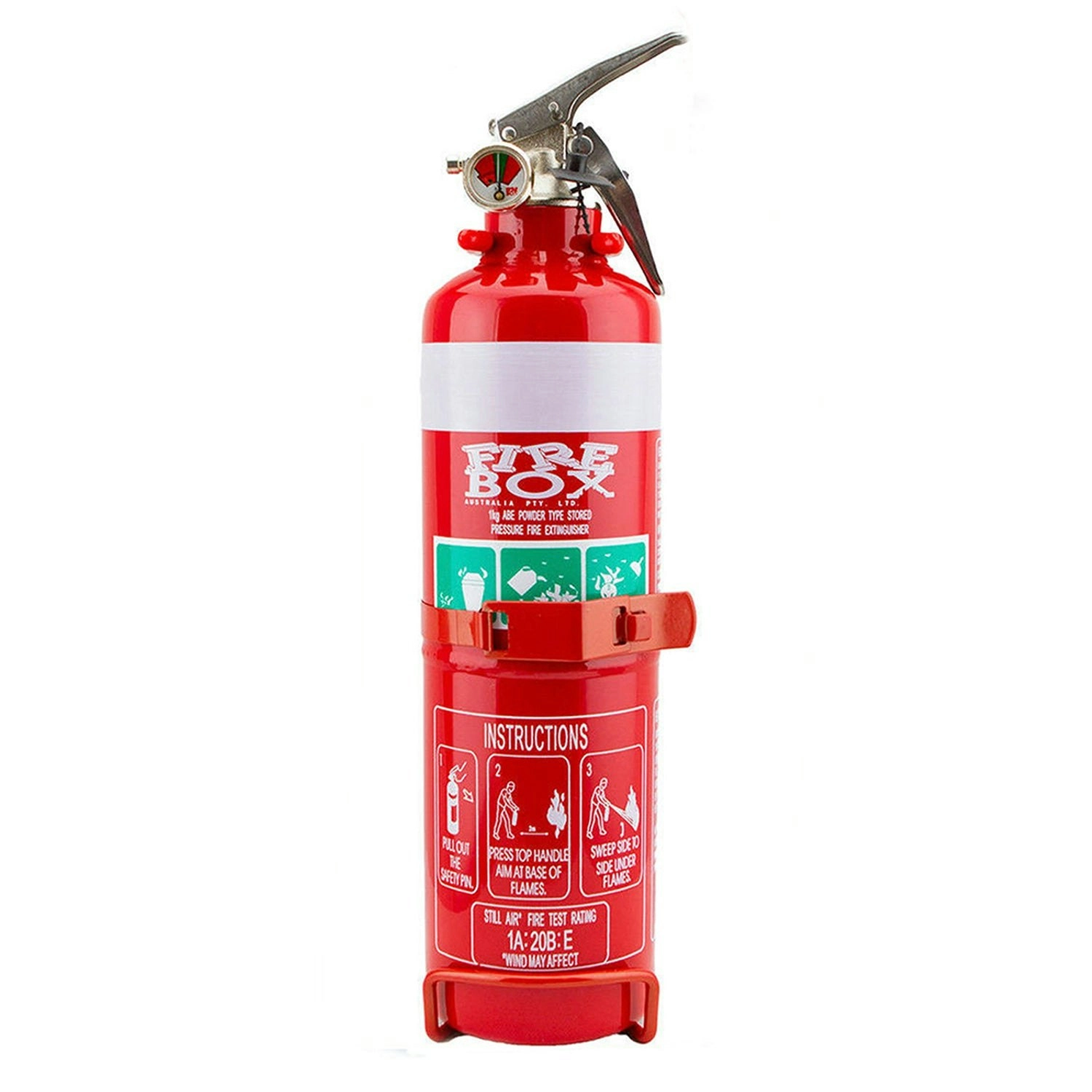 FIREBOX Fire Extinguisher ABE Professional Dry Chemical Powder w/ Bracket Car Boat 1kg