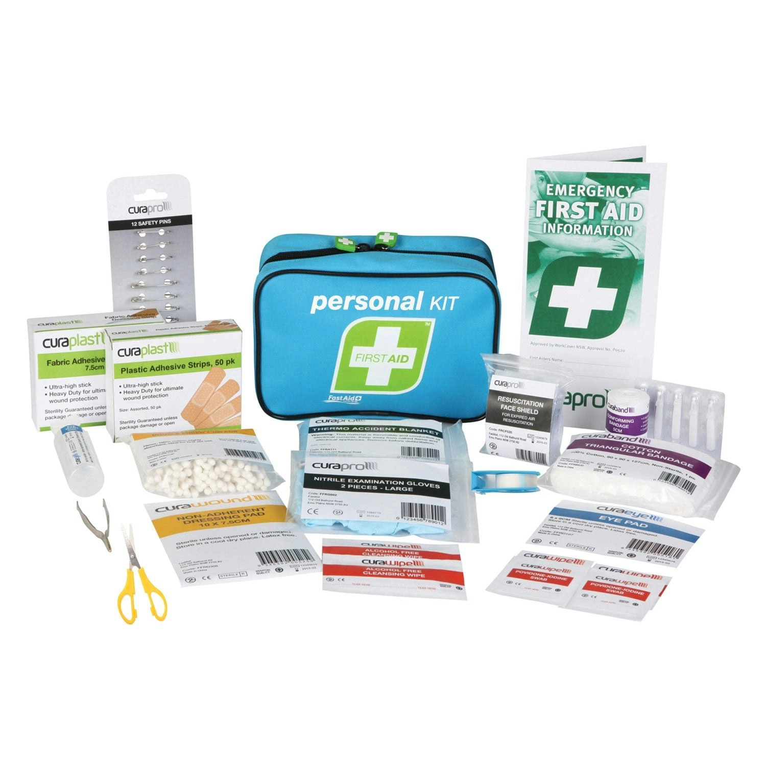 FastAid 57PCS Personal Emergency First Aid Kit Medical Travel Workplace Family Safety Soft Pack