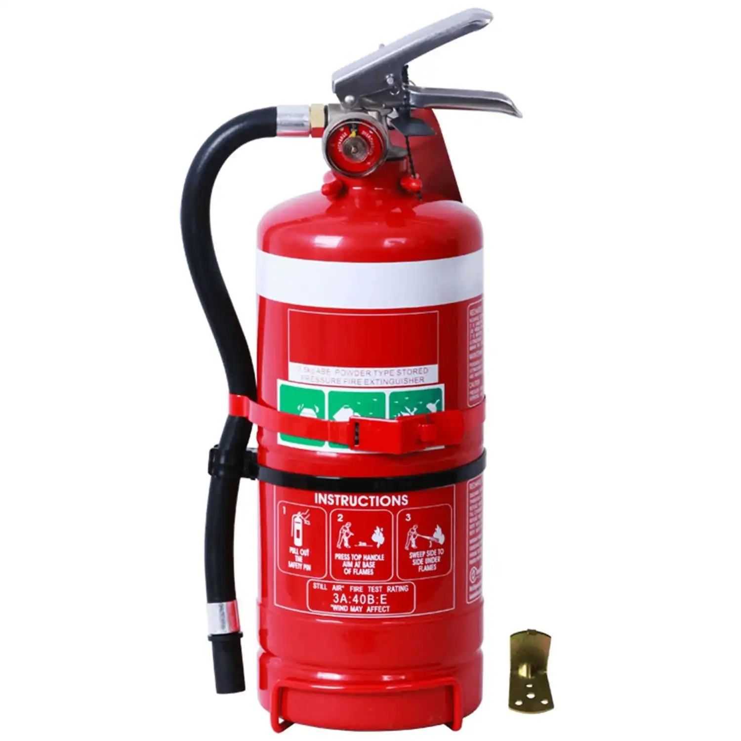 FIREBOX 2.5KG High Pressure Dry Powder Fire Extinguisher with Vehicle and Wall Bracket