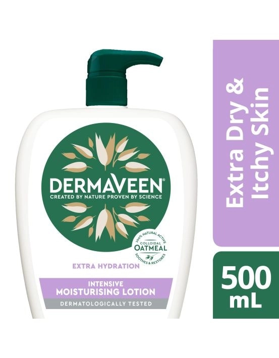 DermaVeen Extra Hydration Intensive Moisturising Lotion for Extra Dry, Itchy & Sensitive Skin 500mL