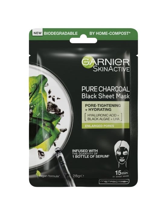 Garnier Pure Charcoal Hyaluronic Acid + Black Algae Sheet Mask 28g