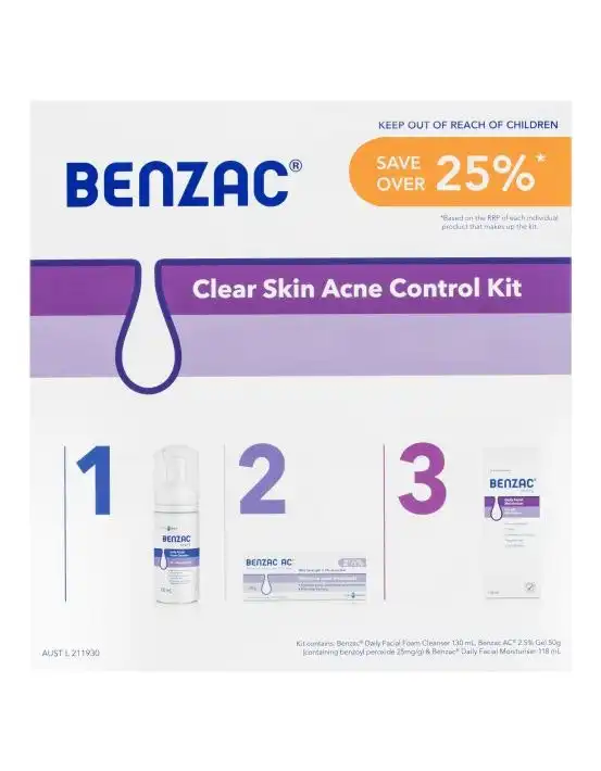 Benzac 3 Step Clear Skin Acne Kit 60g