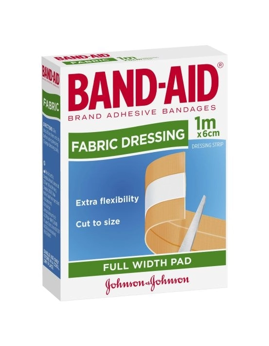 BAND-AID Fabric Dressing Full Width Pad 1m x 6cm