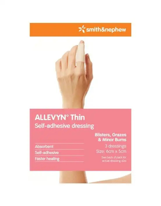 Allevyn Thin Dressing 5x6cm 3 Pack