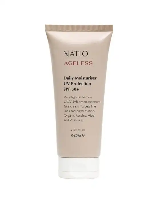 Natio Ageless Daily Moisturiser UV Protection SPF 50+ 75g