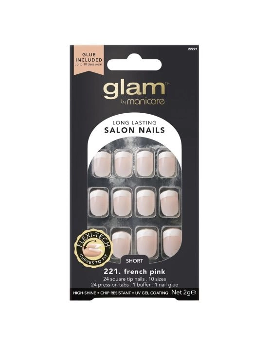 Glam by Manicare 221. French Pink Short Square Nails