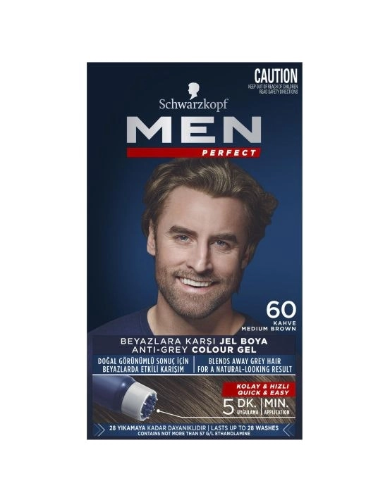 Schwarzkopf Men Perfect Hair Colour 60 Natural Medium Brown