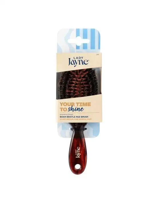 Lady Jayne Purse Sized 100% Boar Bristle Pad Brush