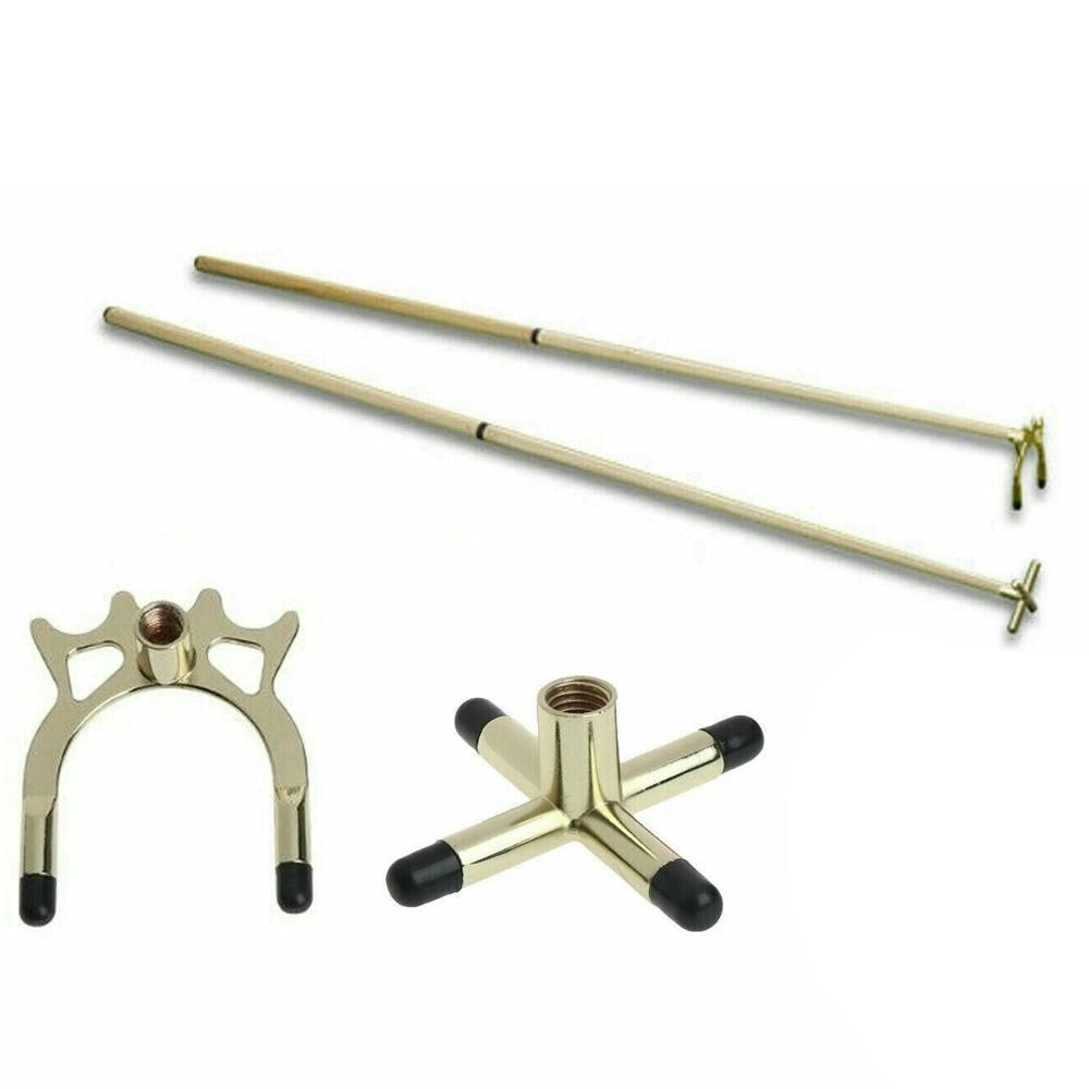 MACE 2x 2-Piece Cues+Cross+High Bridge Rest Head for Pool Snooker Billiard