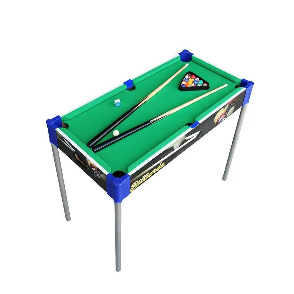 MACE 2Ft8In Pool Table Black Frame Green Felt With Steel Legs