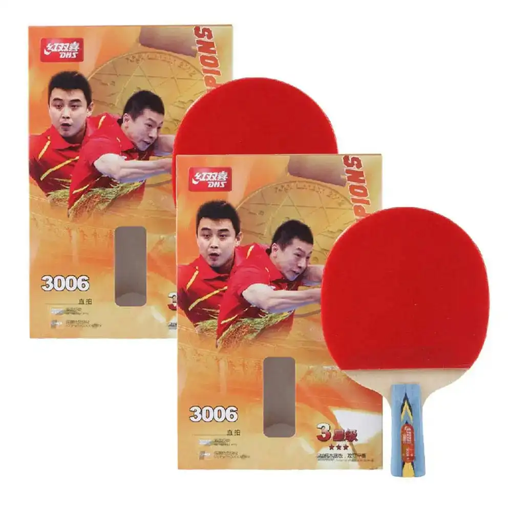 DHS 3 Star Table Tennis Bat / Ping Pong Racket Paddle Short Handle 3006 Pair