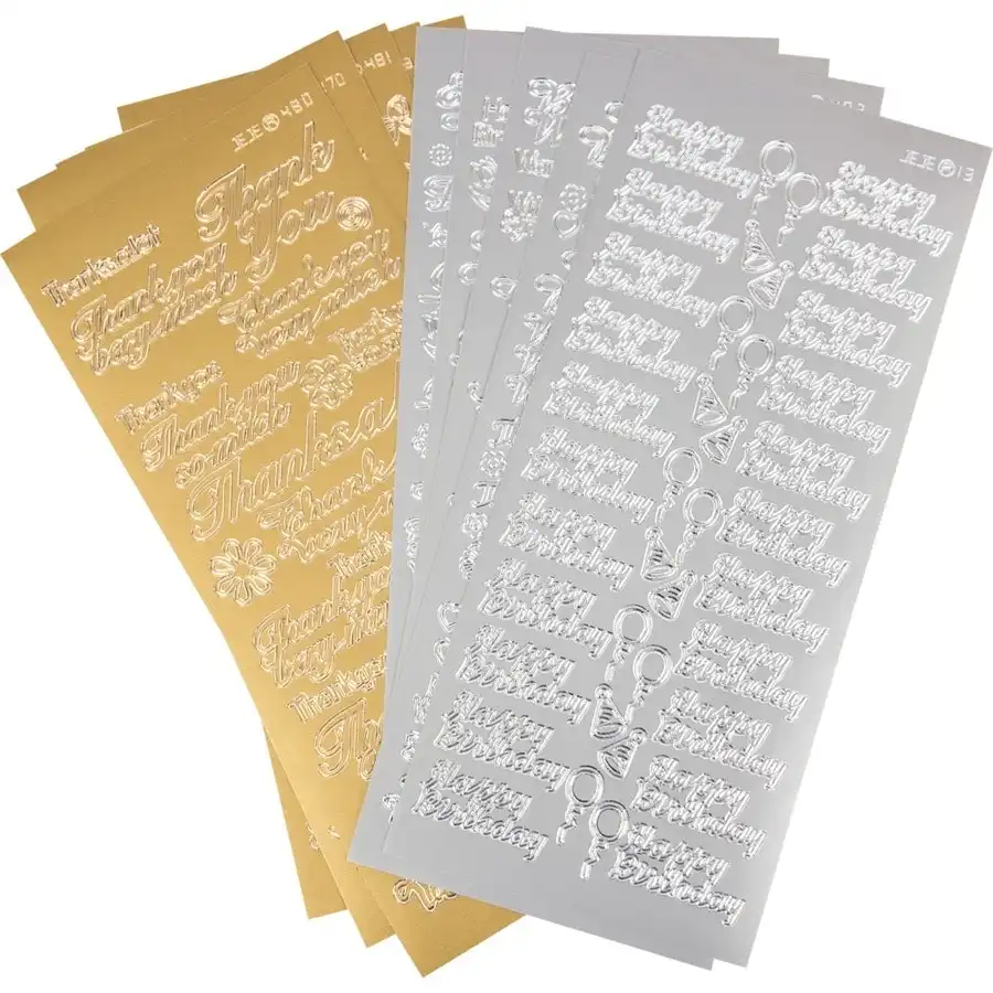 Greeting Stickers - Gold/silver- Paper Crafts