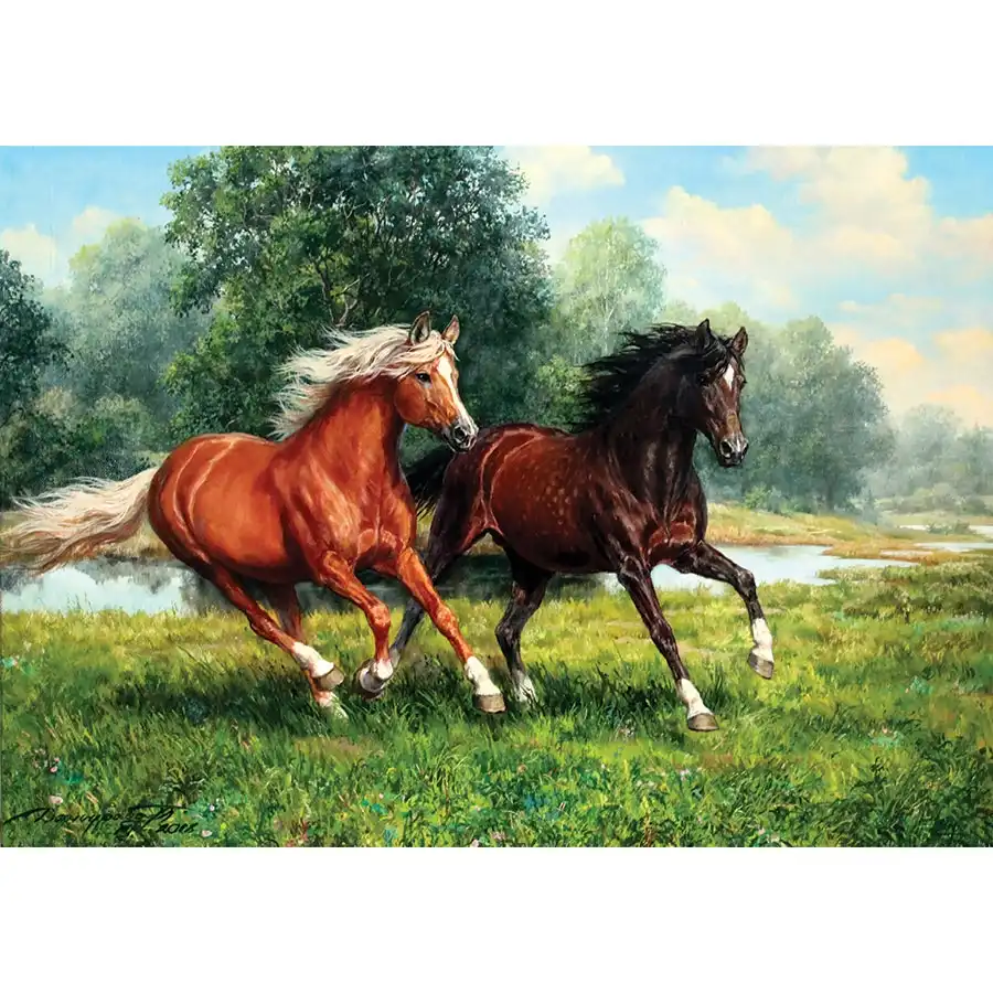 Galloping Horses Diamond Painting