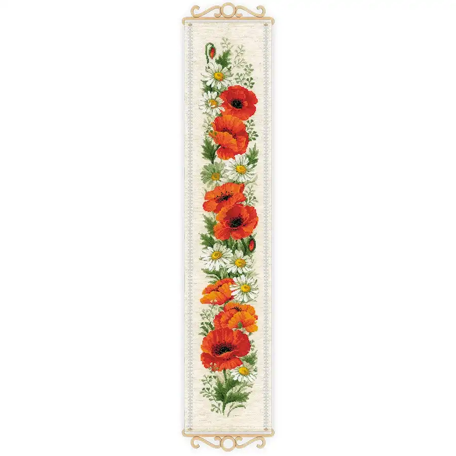 Poppies & Daisies Cross Stitch- Needlework