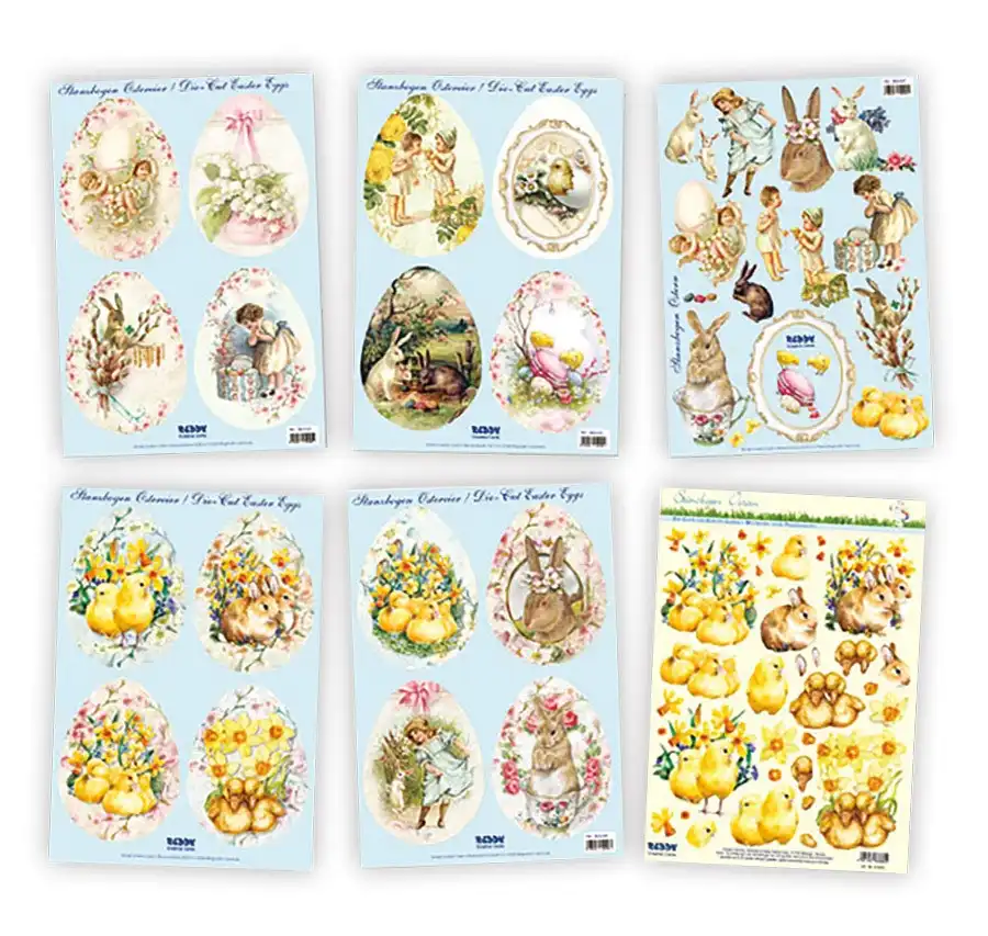 3D Die-cuts Easter 6 sheets- Paper Crafts