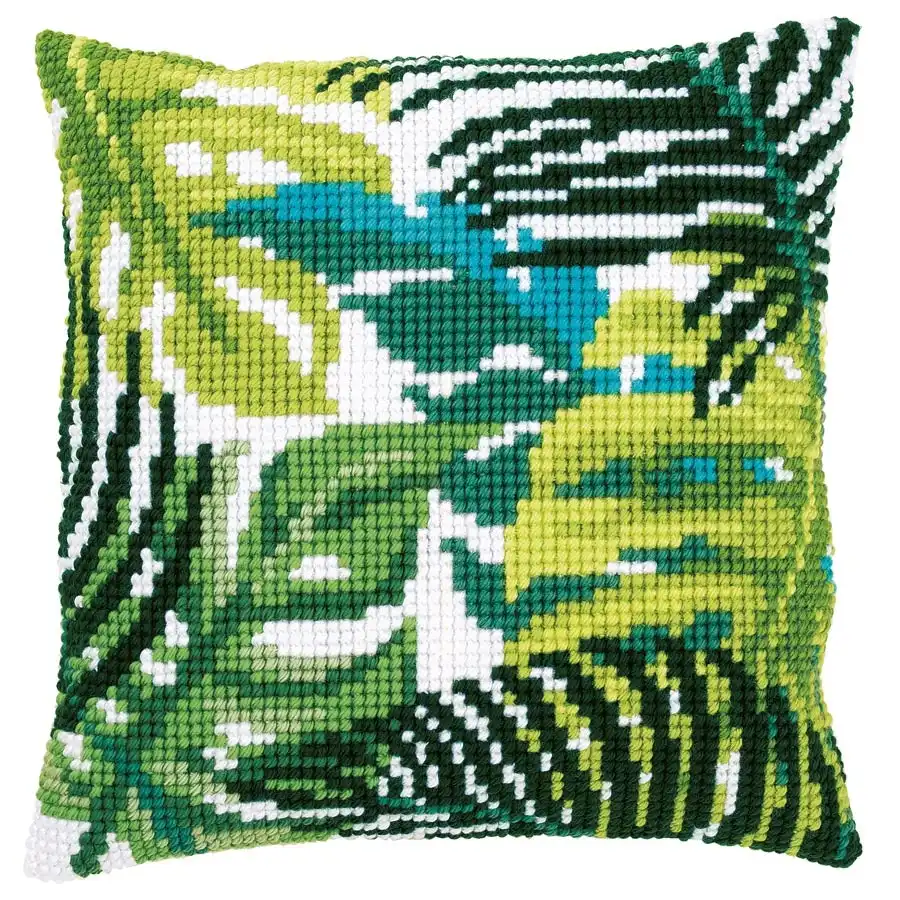 Leaves Needlepoint Cushion- Needlework